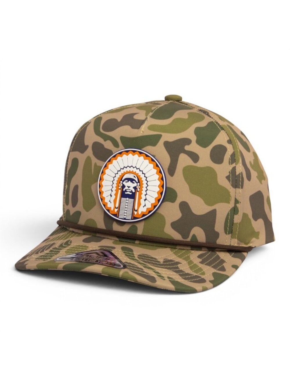 Illinois Fighting Illini Chief Illiniwek 3D Duck Camo Rope Hat- Coastland